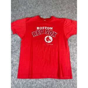 Vintage 1980s Boston Red Sox Shirt Mens Large Red Short Sleeve MLB Baseball Tee